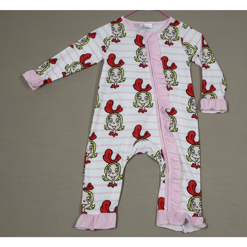 Cindy Lou Who Baby Girls Ruffle Sleeved Onesie - Size‎ 12-18M